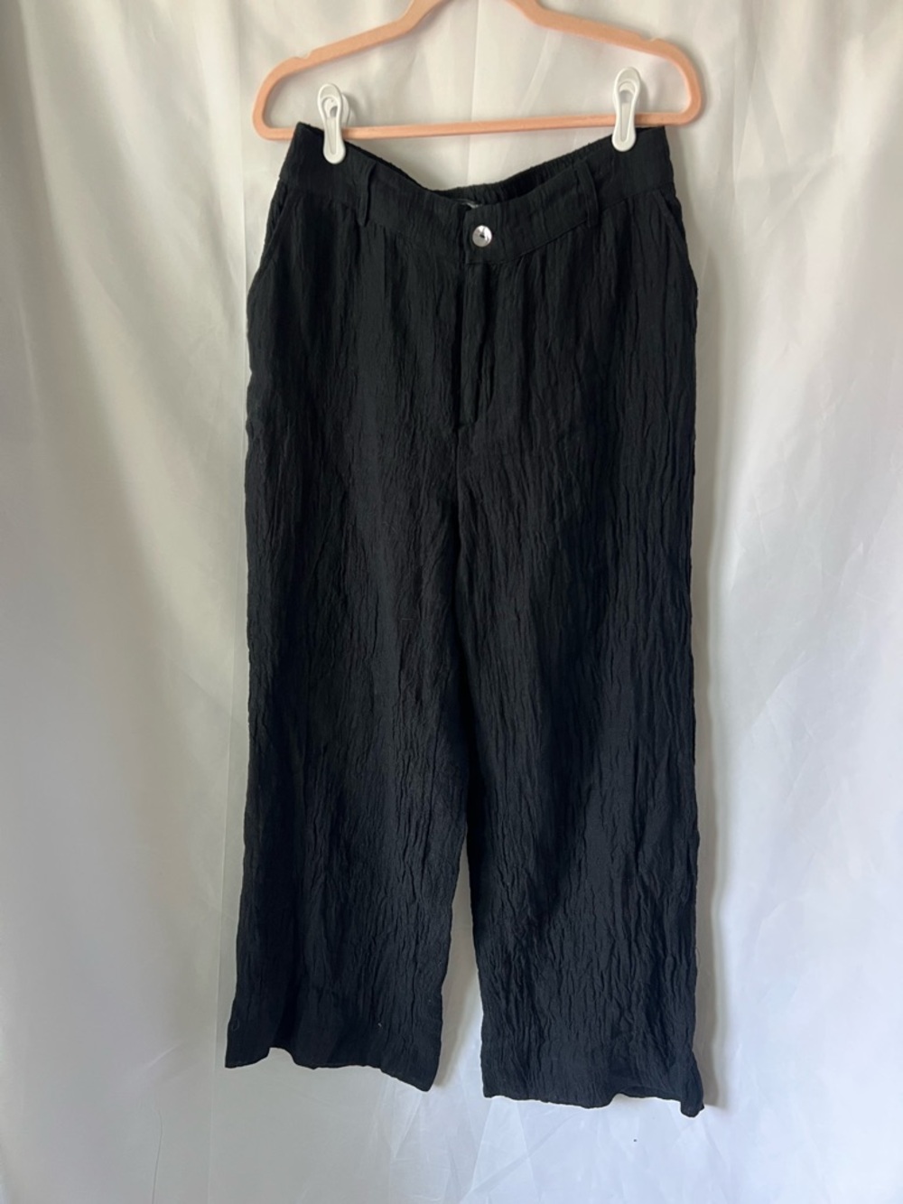 Women’s TAHARI 100% Linen European Grown Flax Lined Black* Wide Leg Pants